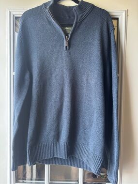 Eddie Bauer Navy Half-Zip Knit Sweater